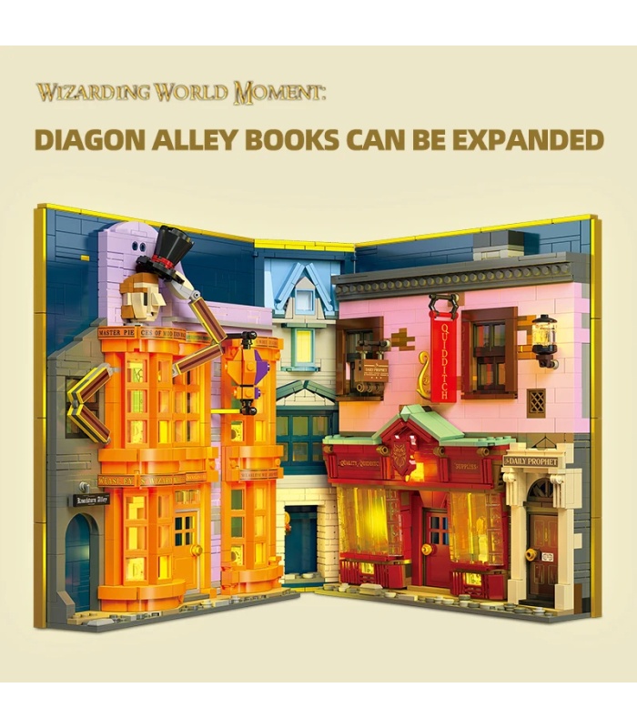 Juego de bloques de construcción de libros del Callejón Diagon de Harry Potter JIE STAR JJ9057