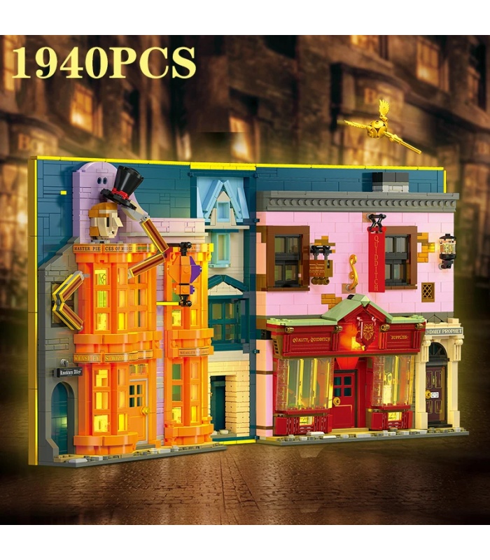 JIE STAR JJ9057 Ensemble de jouets de construction de livres Harry Potter Diagon Alley