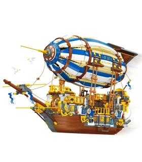 Juego de bloques de construcción de dirigible Steampunk JIE STAR JJ9126