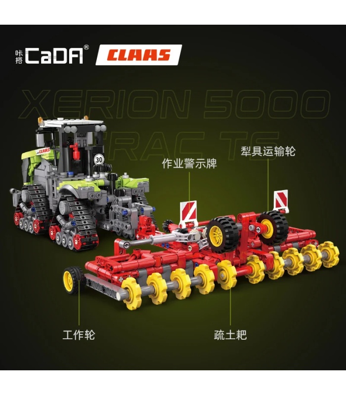 CaDA C65012 CLAAS Xerion 5000 Trac TS Juego de juguetes de bloques de construcción