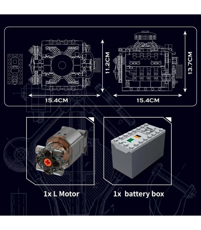 MOULD KING 10171 シボレー LSX454 V8 エンジン ビルディング ブロック おもちゃ セット