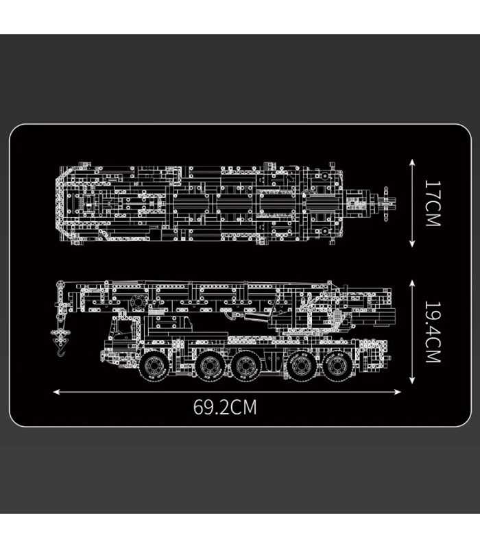 Juego de bloques de construcción de juguete MOULD KING 10174 LTM 1110 con grúa Liebherr