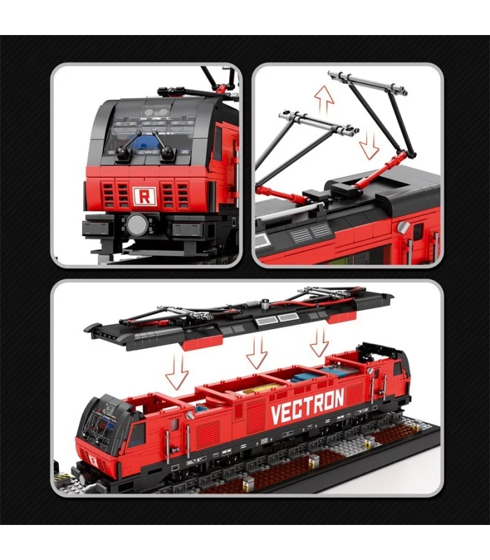 Juego de bloques de construcción de tren eléctrico de pasajeros europeo Vectron REOBRIX 66019