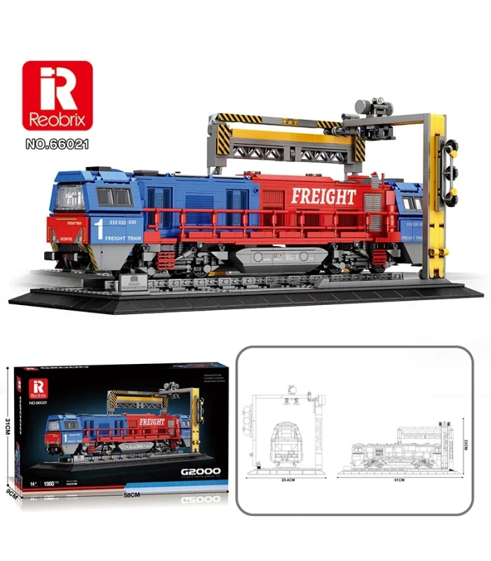 Ensemble de jouets de construction de train de marchandises européen REOBRIX 66021 G2000