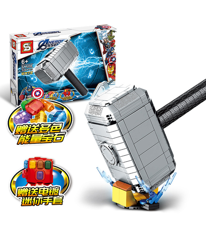 Personnalisé Mjolnir Marteau De Thor Blocs De Construction Jouets Jeu 324 Pièces