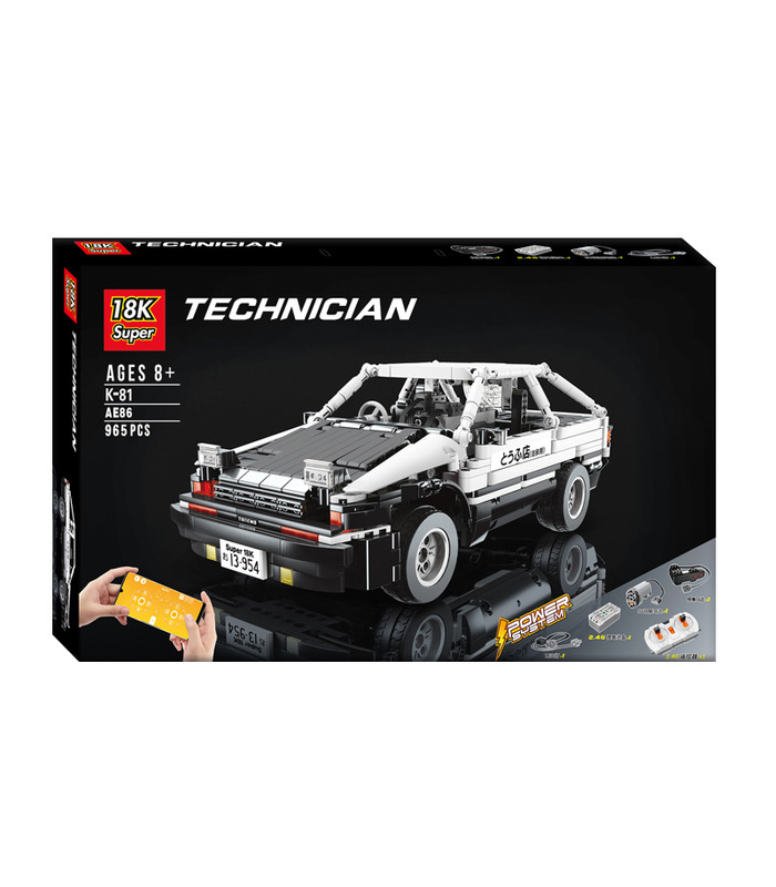 Personnalisé Initial D Toyota AE86 de Voiture Avec la Fonction de Puissance Blocs de Construction Jouets Jeu 965 Pièces