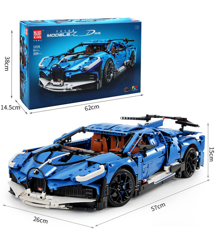 MOLDE REY 13125 Bugatti Divo Super Coche Deportivo de Bloques de Construcción de Juguete Set