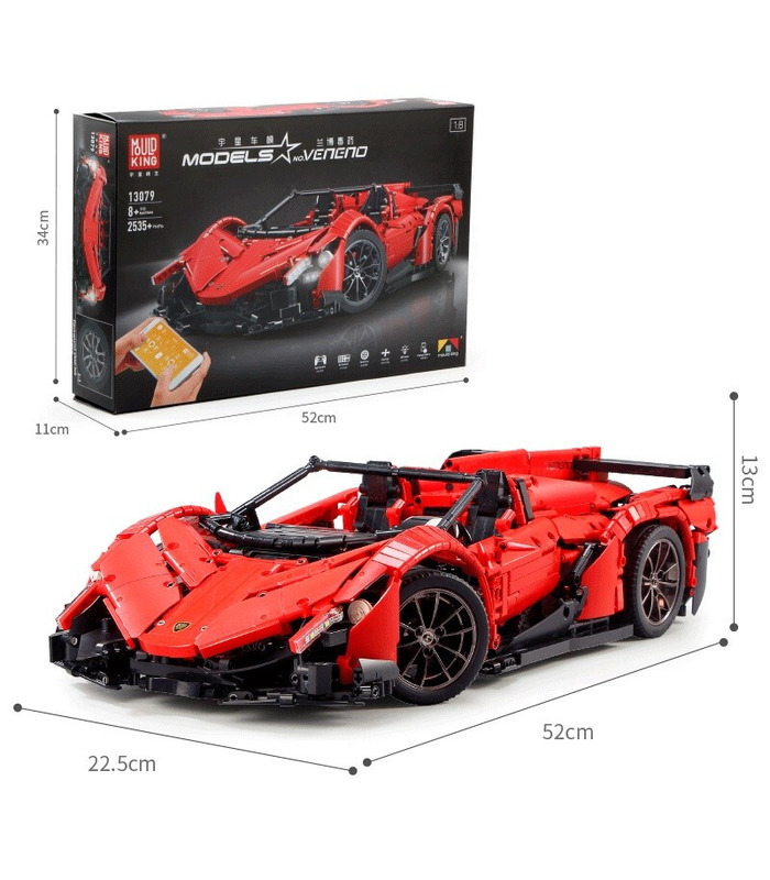 MOLD KING 13079 Lamborghini Veneno 슈퍼카 원격 제어 빌딩 블록 장난감 세트