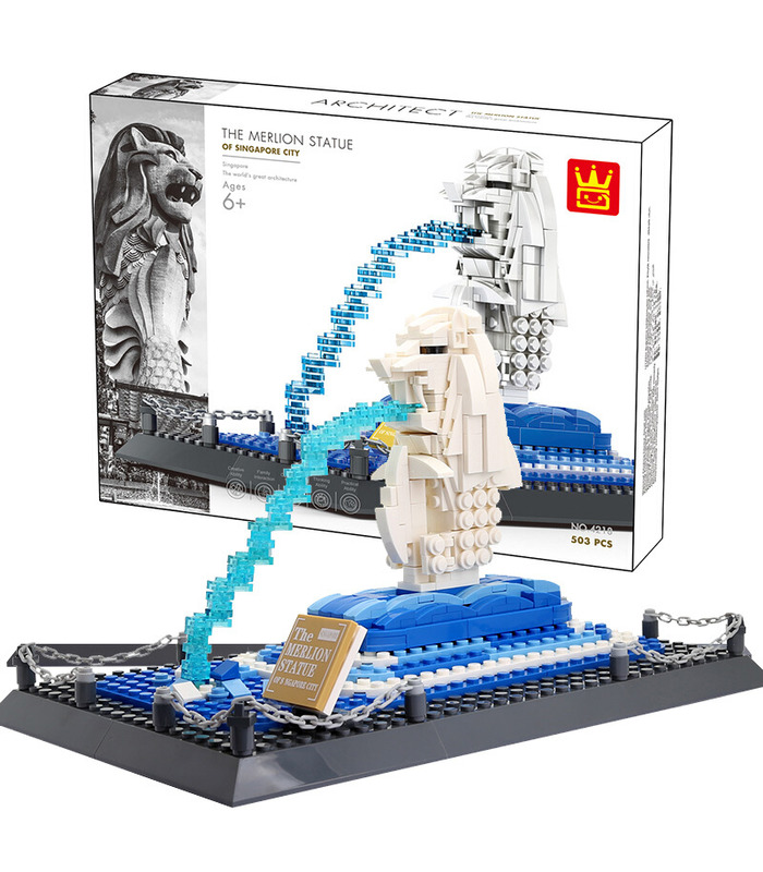 WANGE Architecture Singapore Merlion Statue 4218 Building Blocks Toy Set