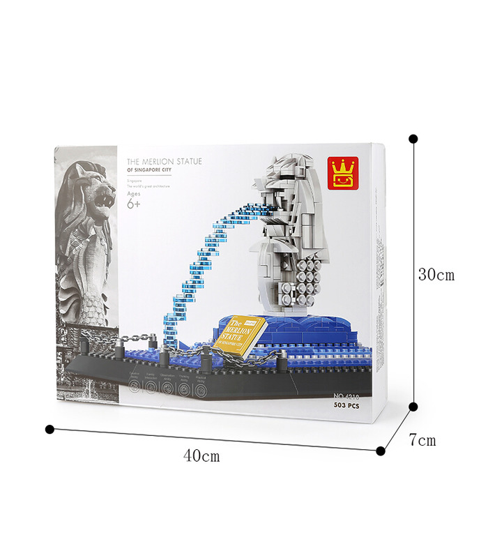 WANGE建築シンガポールマーライオン像4218ビルブロック玩具セット