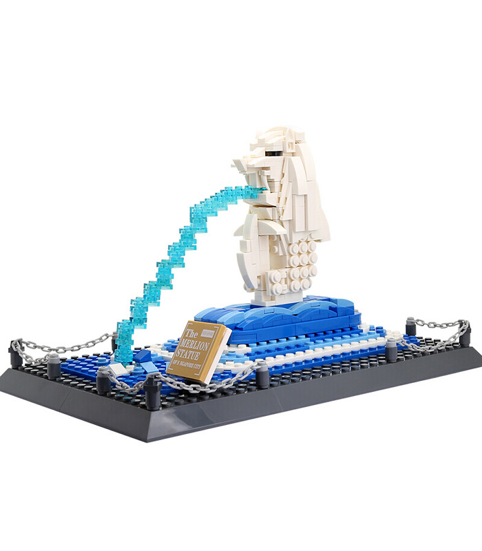 WANGE Architecture Singapour Merlion Statue 4218 Blocs de Construction Jouets Jeu