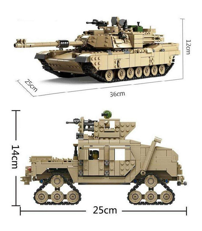 KAZI M1A2 Abrams Tank Hummer 2-en-1 Militaire Blocs de Construction Jouets Jeu