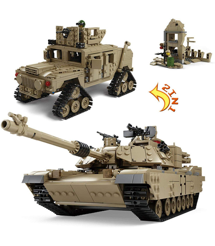 KAZI M1A2 Abrams Tank Hummer 2-en-1 Militaire Blocs de Construction Jouets Jeu