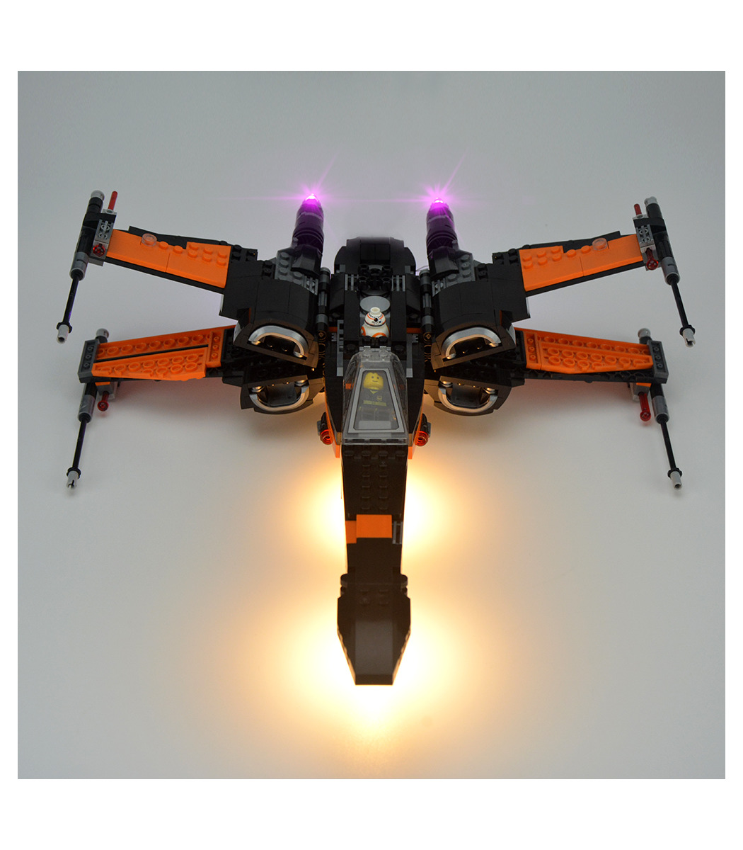 光キットスター-ウォーズポーのXウイング戦闘機LEDセット75102 