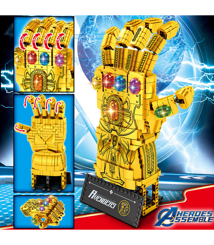 Personnalisée D'Or Infinity Gauntlet Blocs De Construction Jouet Jeu De 1029 Pièces