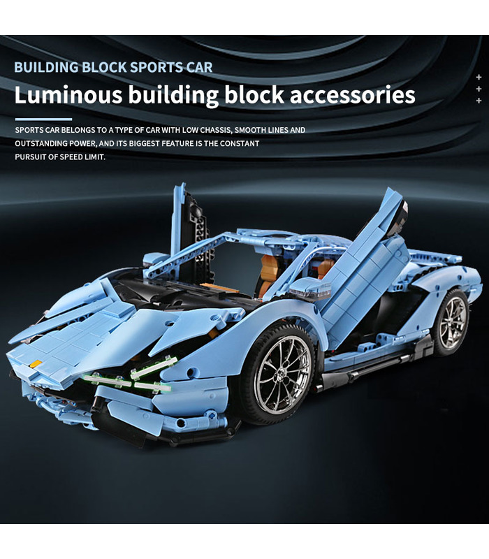 MOULD KING 13056 Lamborghini Sian FKP 37 Blue Manual Edition Building Blocks Toy Set