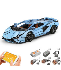 MOULD KING 13056 Lamborghini Sian FKP 37 Blue Manual Edition Building