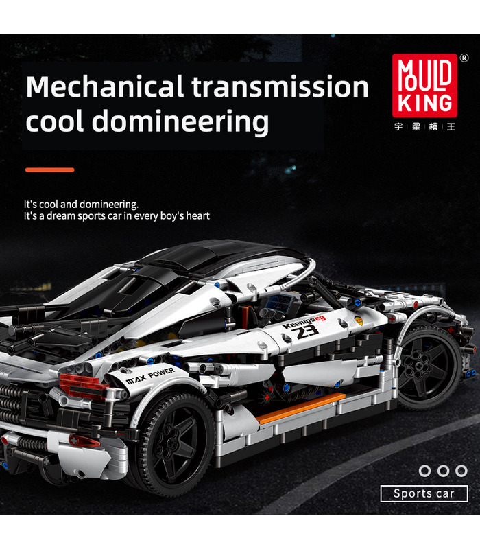 MOLD KING 13120 Koenigsegged Sports Racing White Car Building Blocks Toy Set