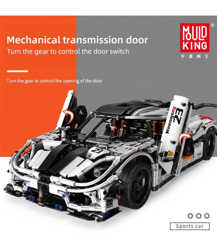 MOLD KING 13120 Koenigsegged Sports Racing White Car Building Blocks Toy Set