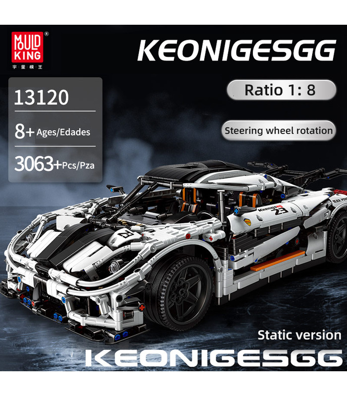 MOLD KING 13120 Koenigsegged Sports Racing White Car Building Blocks Toy Set