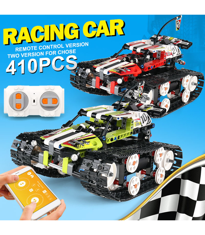 MOULD KING 13032 Mini Tank RC Track Stunt Car Blue Building Blocks Toy Set