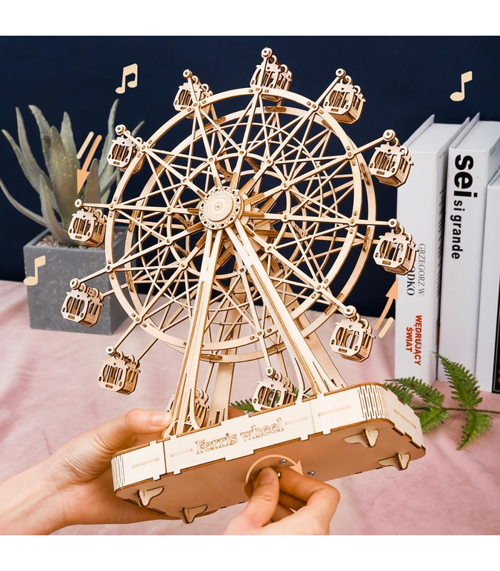 ROKR 3D Puzzle 3D de la Roue de Ferris Bâtiment en Bois Kit de Jouets