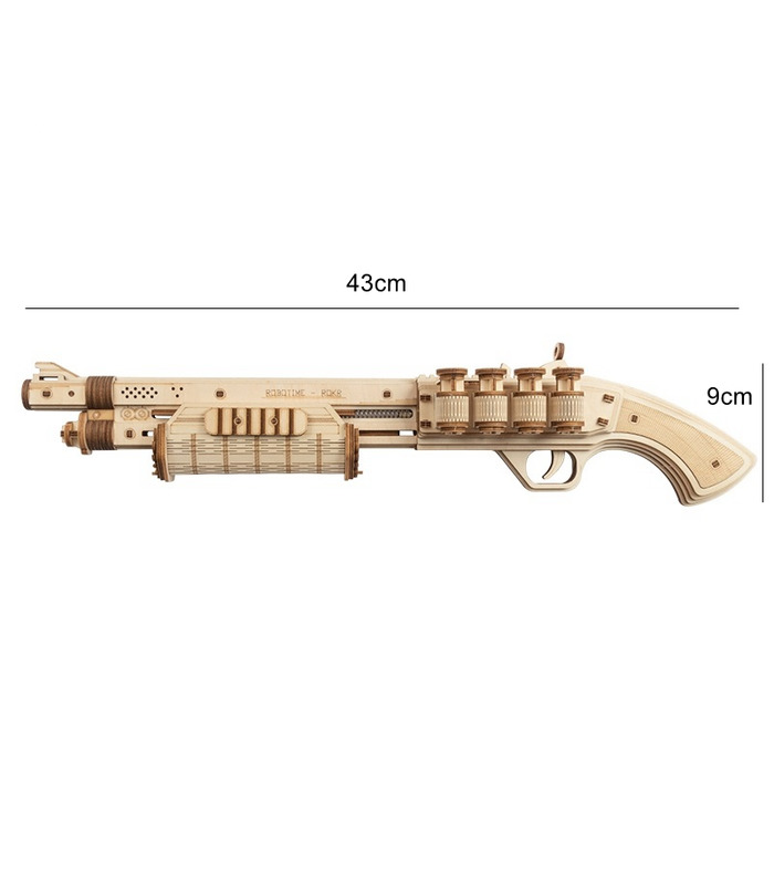 ROKR Puzzle en 3D de Dispersión con Banda de Goma de la Bala de la Pistola de Madera de Construcción de Juguete de Kit de