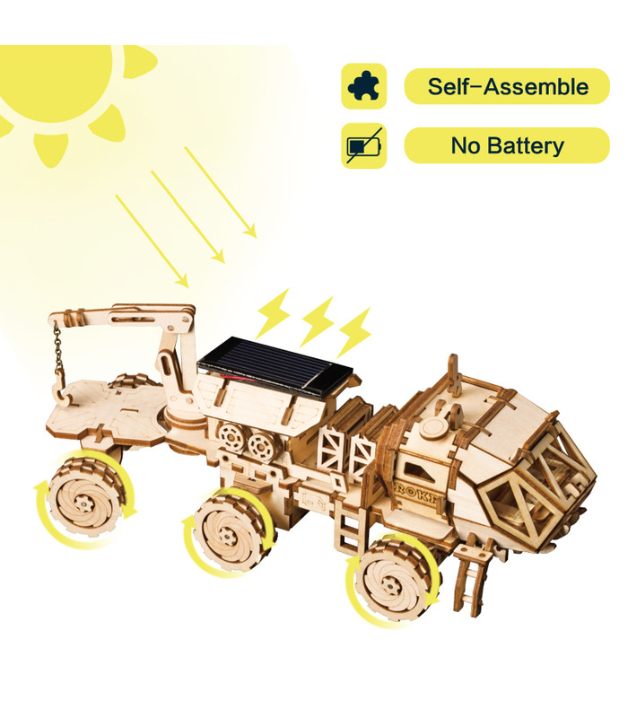 ROKR 3D Puzzle Découverte Rover Bâtiment en Bois Kit de Jouets