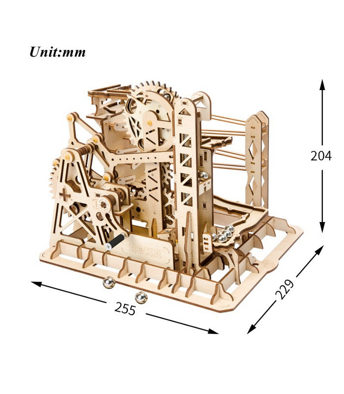 ROKR 3D Puzzle Lift Untersetzer Magic Creative Marble Run Spiel Holzbau Spielzeug Kit