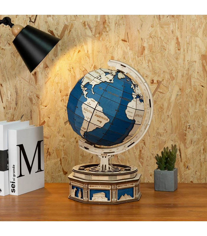 ROKR 3D Puzzle Drehbares 3D Globe Holzspielzeug-Kit