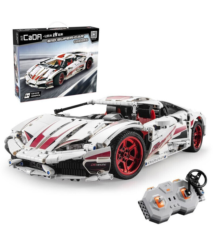 CaDA C61018W 람보르기니 Huracan LP610-4 모터 에디션 빌딩 블록 장난감 세트