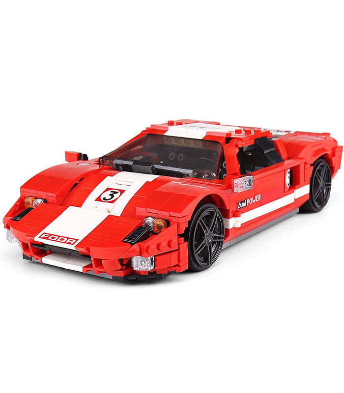 MOLDE REY 10001 Rojo Phanton Ford GT de Carreras de Coches Bloques de Construcción de Juguete Set