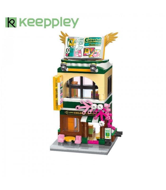 Keeppley City Corner C0107 Buntes Buchhandlungs-QMAN-Baustein-Spielzeugset