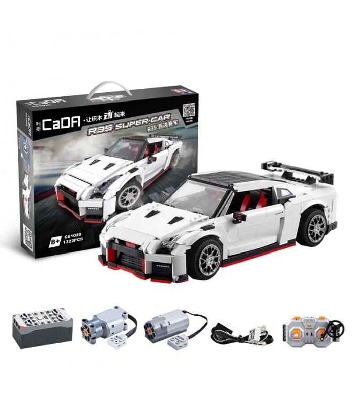 CaDA C61020W GTR R35 Rennwagen Motor Edition Bausteine Spielzeugset