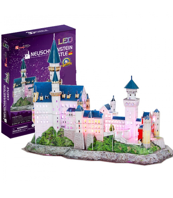 Cubicfun 3D Puzzle Neuschwanstein Castle L174h With LED Lights Model Building Kits