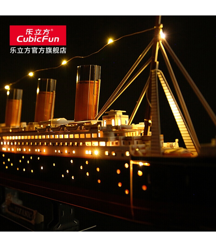 3D Cubicfun Barco Titanic L521h Con Luces LED de la Construcción de modelos de Kits de