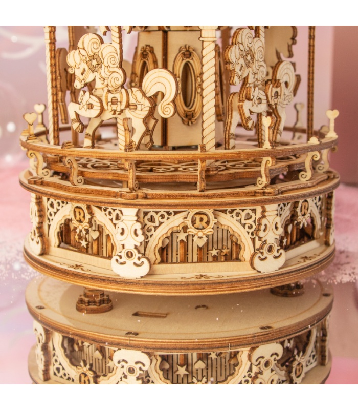 ROKR 3D Puzzle Mechanical Music Box Wooden Building Toy Kit