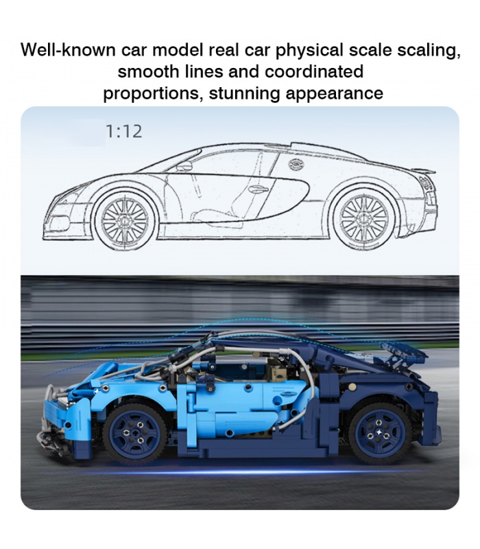 CaDA C61028 Blue Phantom High-Tech-Spielzeugsatz für berühmte Rennwagen-Bausteine