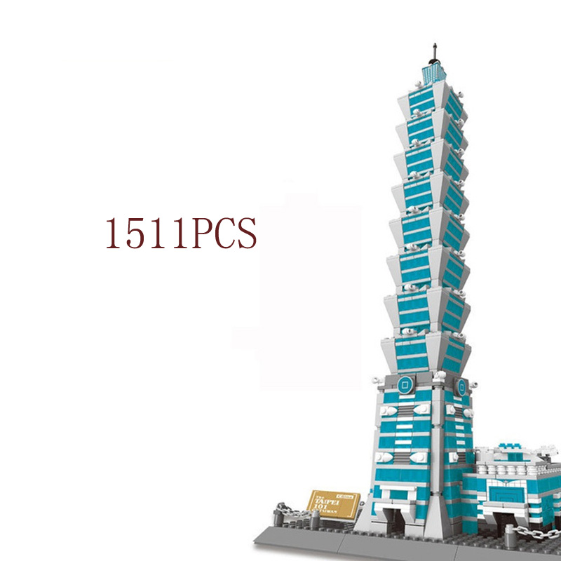 Serie de arquitectura WANGE, juego de juguete de bloques de construcción modelo 3D Taipei 101 5221