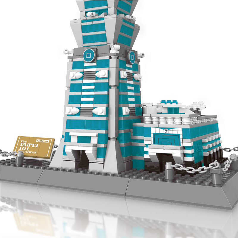 Serie de arquitectura WANGE, juego de juguete de bloques de construcción modelo 3D Taipei 101 5221