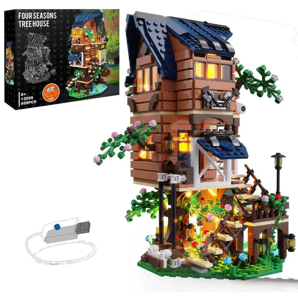 Ensemble de jouets de construction de cabane dans les arbres des quatre saisons Cada C66004