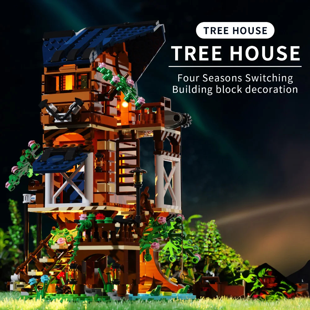 Cada C66004 Four Seasons Treehouse Building Blocks Toy Set