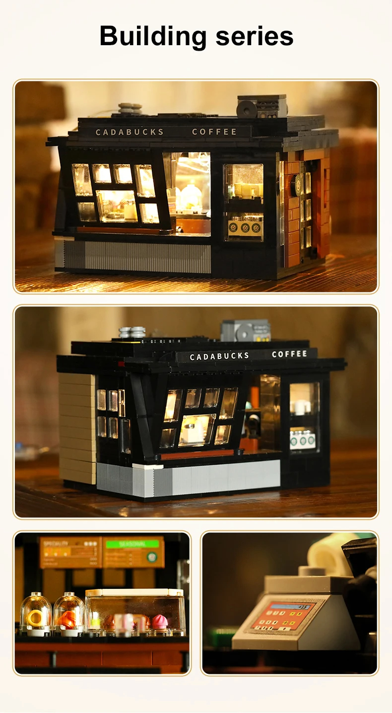 Cada C66005 Coffee House Building Blocks Toy Set