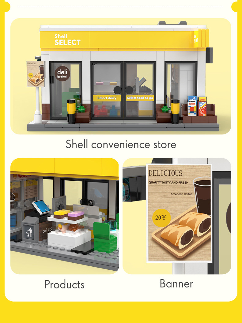 Cada C66027 Shell Convenience Store Bausteine-Spielzeugset