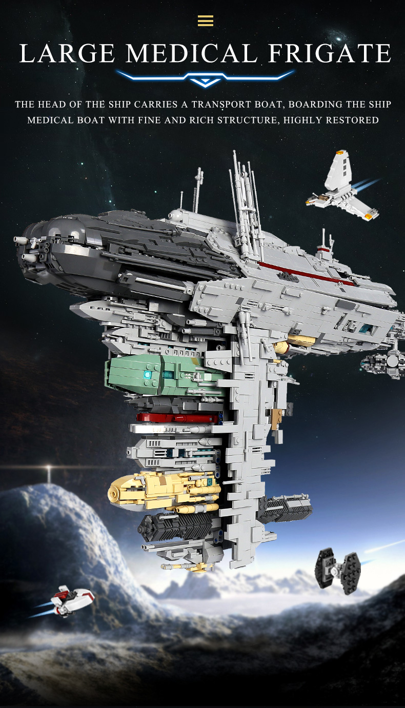 MOULD KING 21001 UCS Nebulon Model B Medical Frigate Star Wars Building  Blocks Toy Set 