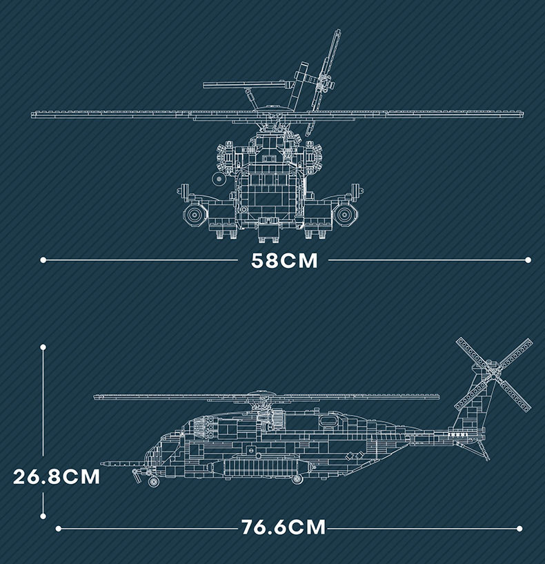 Reobrix 33037 CH-53 ensemble de blocs de construction d'hélicoptère de Transport