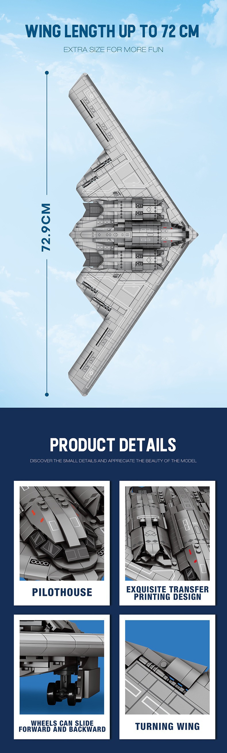 Reobrix 33038 Northrop B2 폭격기 빌딩 블록 장난감 세트